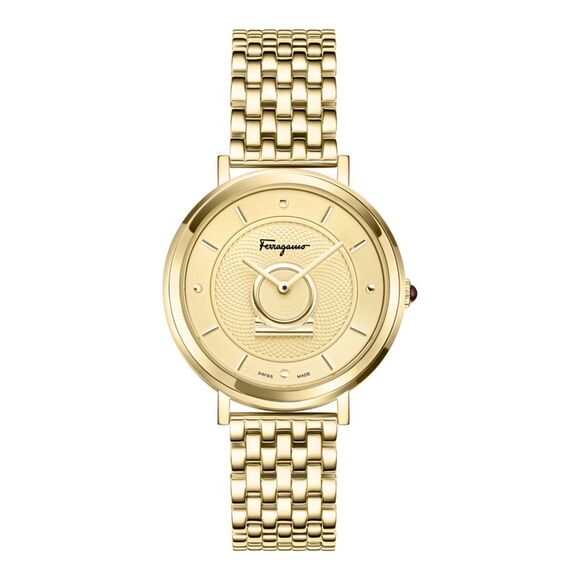 Ferragamo Minuetto Bracelet Watch Gold Womens
